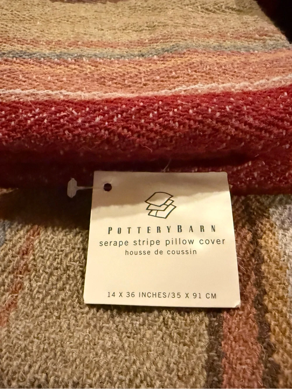 Rare! New Pottery Barn Serape Stripe Kilim Pillow Cover Set/3, 22” and 14X36”